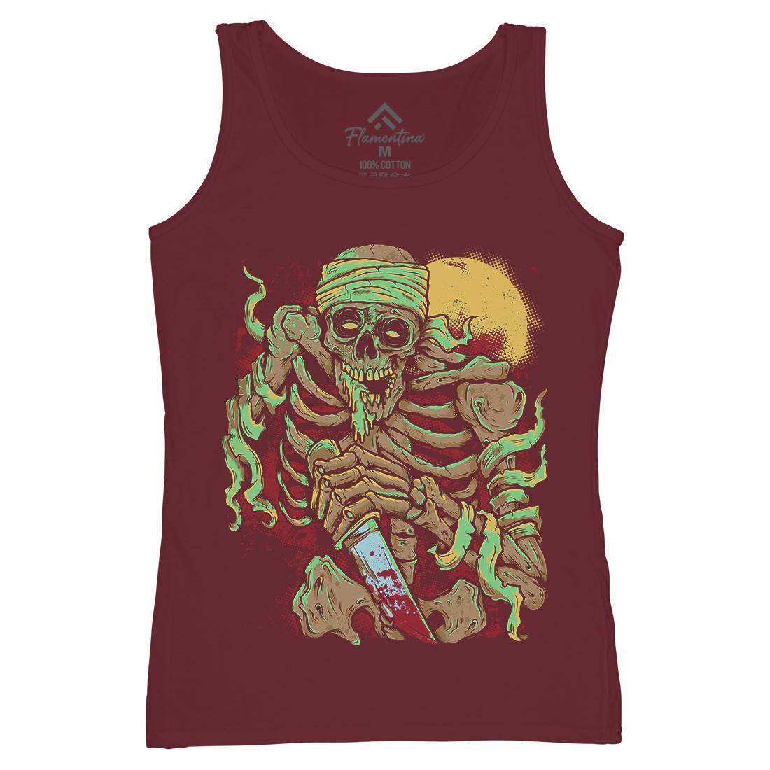 Skeleton Knife Womens Organic Tank Top Vest Horror D081