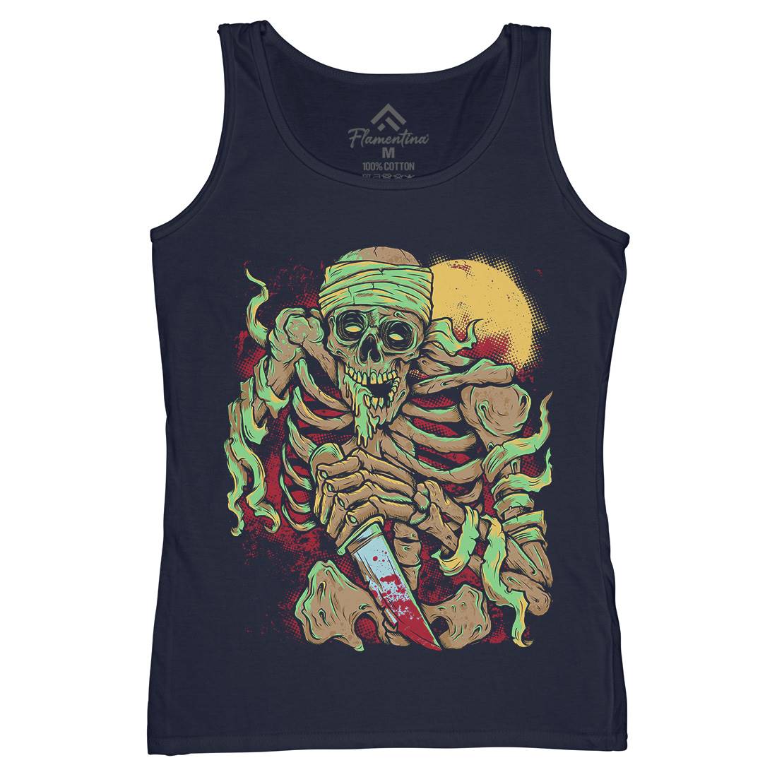 Skeleton Knife Womens Organic Tank Top Vest Horror D081