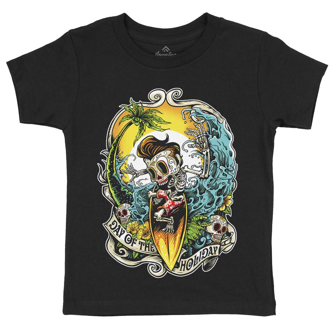Skull Kids Organic Crew Neck T-Shirt Holiday D083