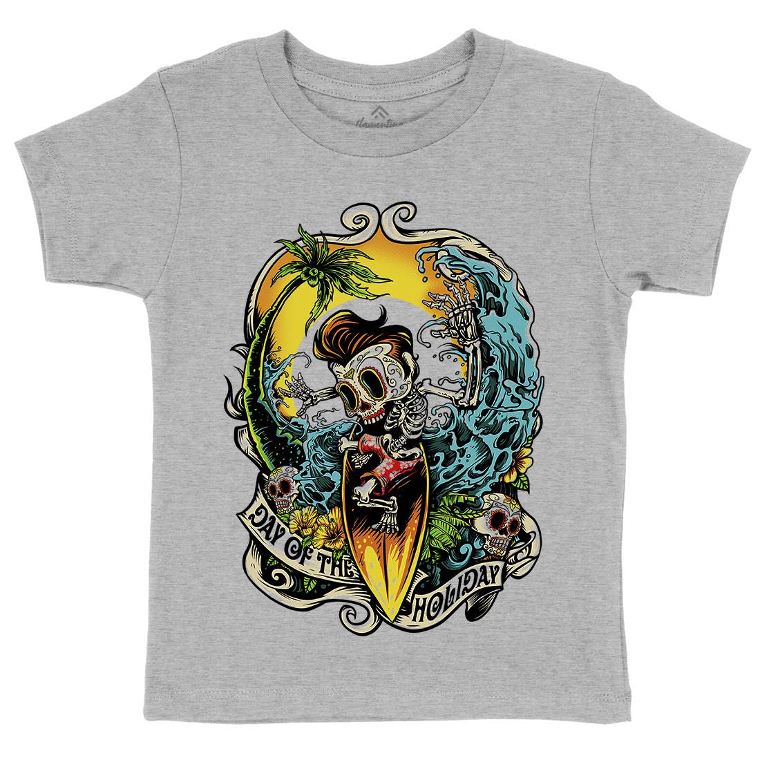 Skull Kids Crew Neck T-Shirt Holiday D083