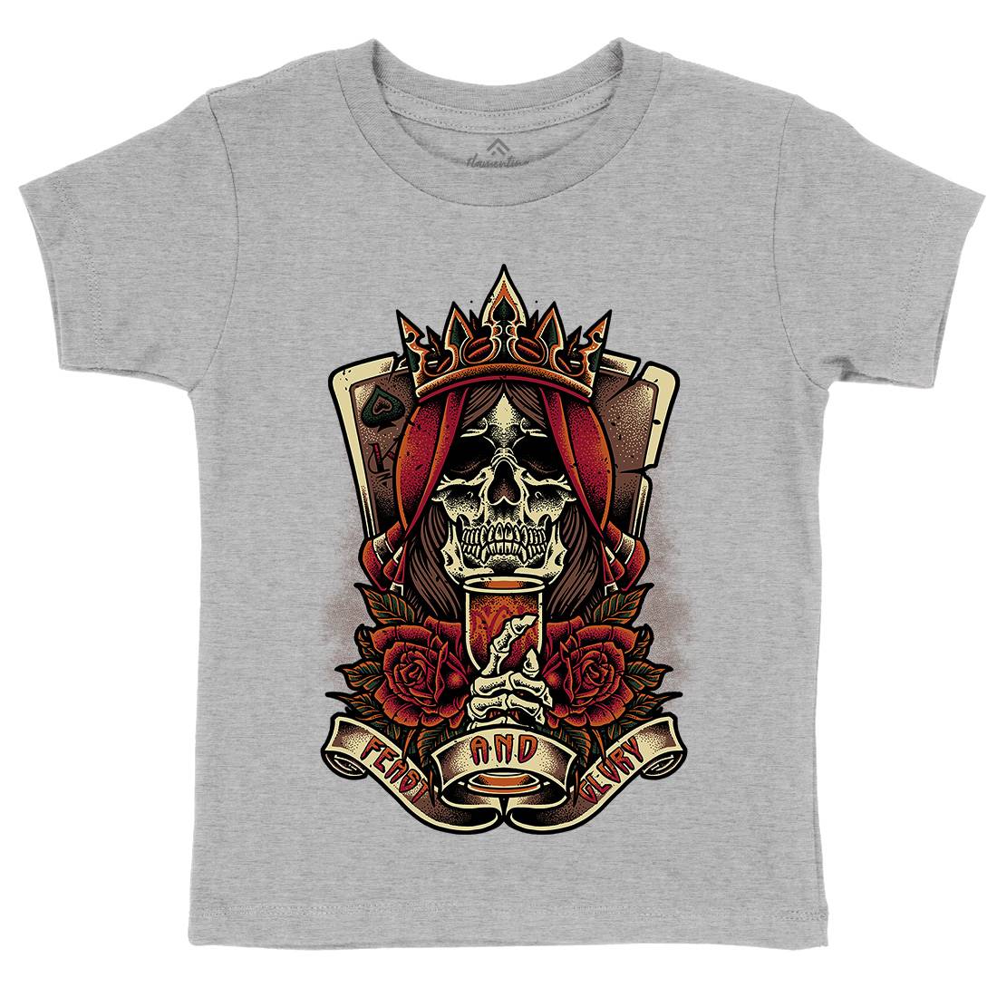 Skull King Kids Crew Neck T-Shirt Horror D084