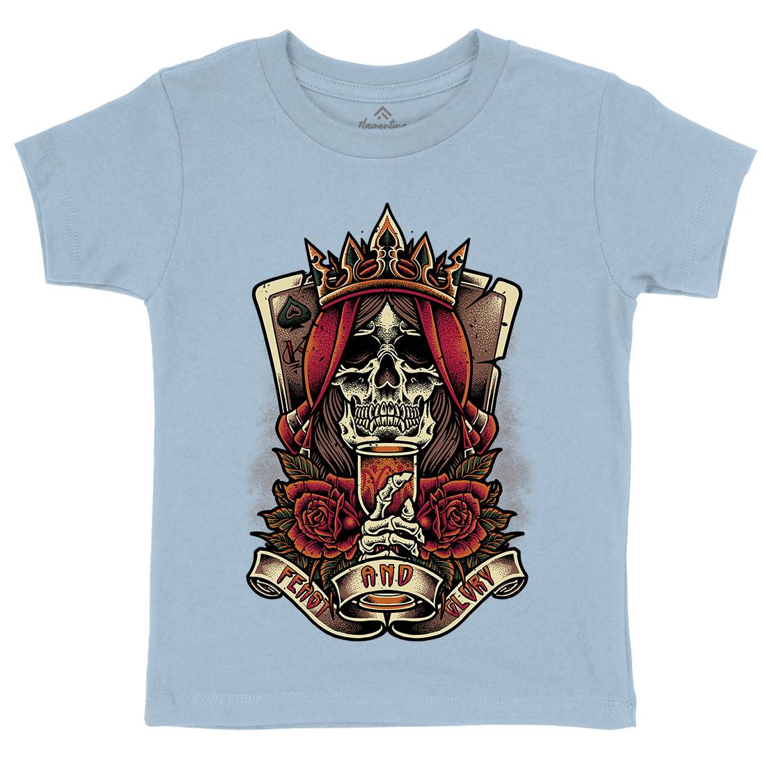 Skull King Kids Organic Crew Neck T-Shirt Horror D084