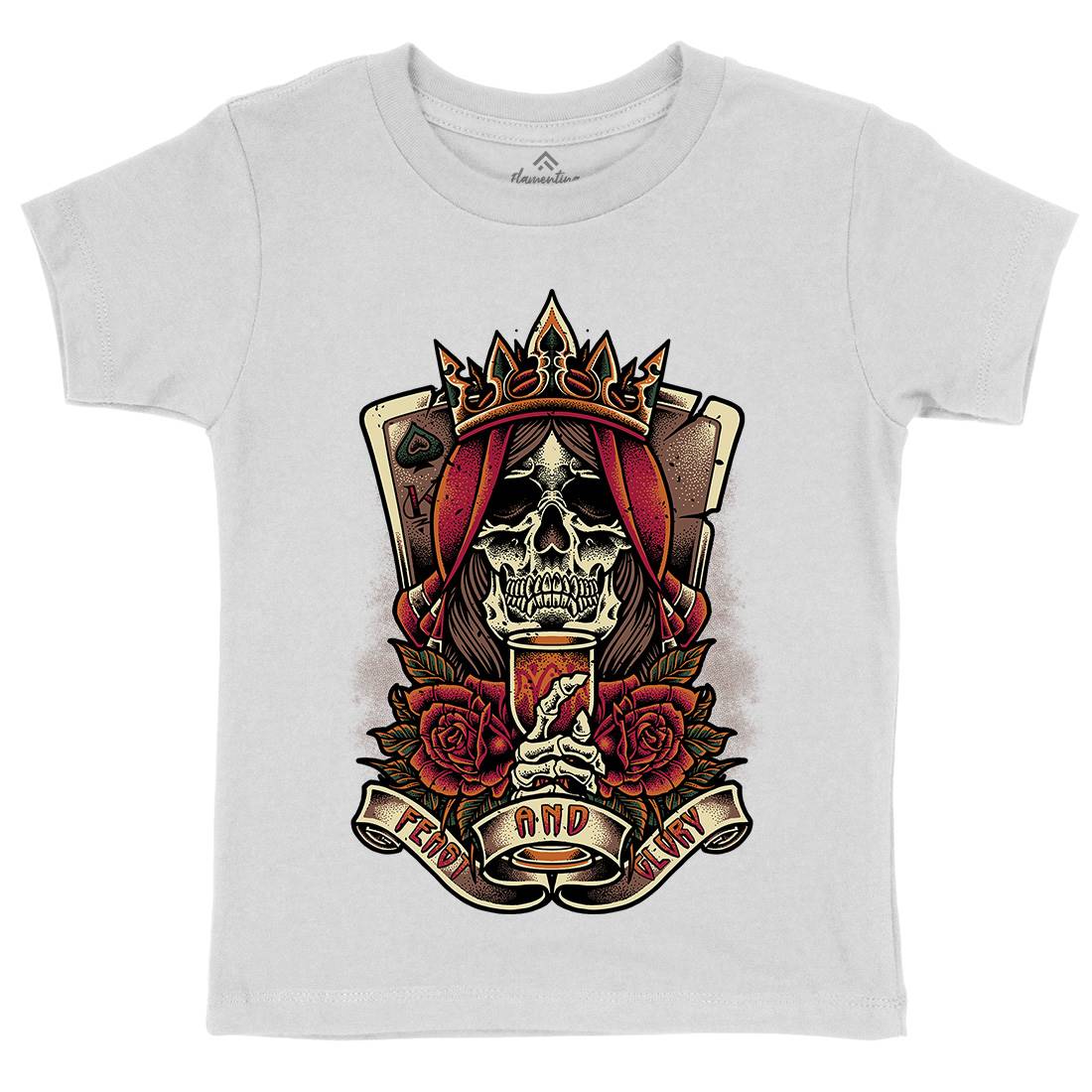 Skull King Kids Organic Crew Neck T-Shirt Horror D084