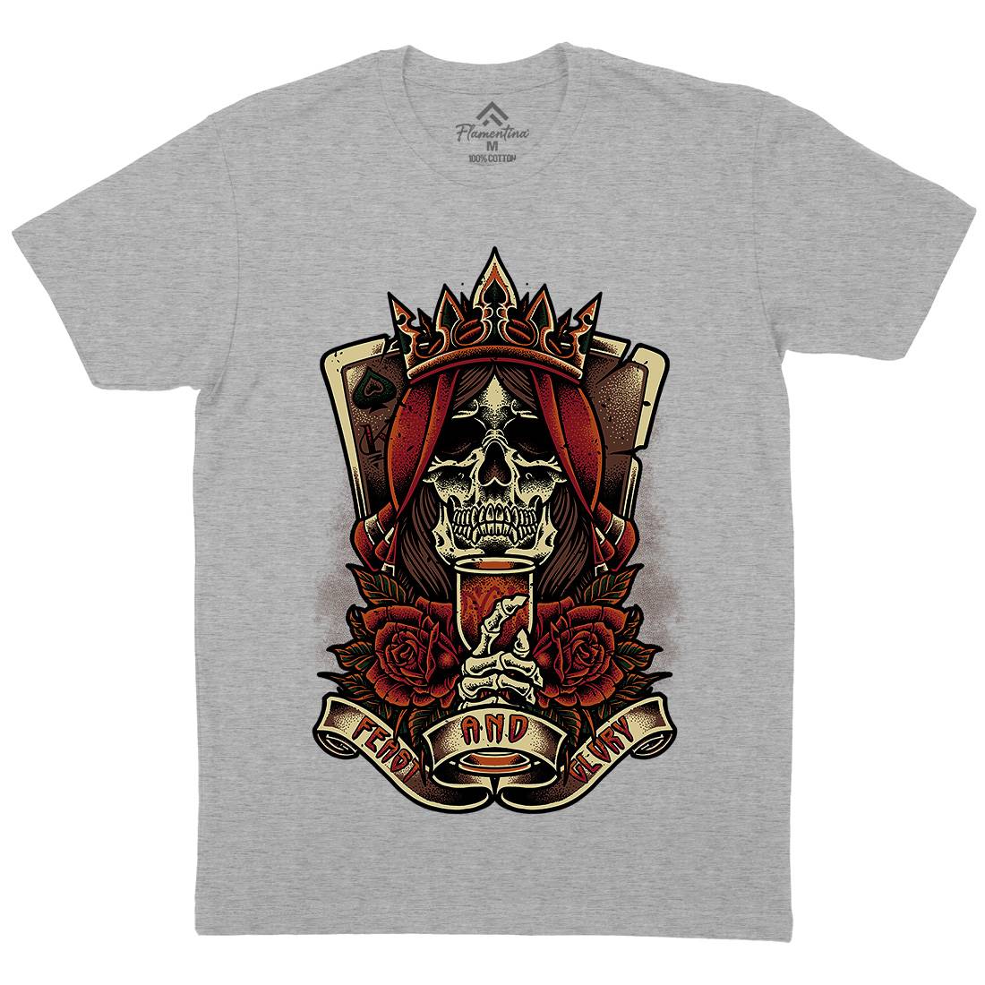 Skull King Mens Crew Neck T-Shirt Horror D084