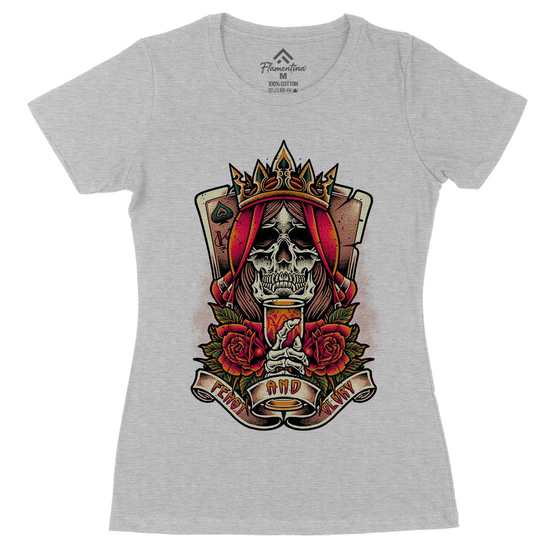 Skull King Womens Organic Crew Neck T-Shirt Horror D084