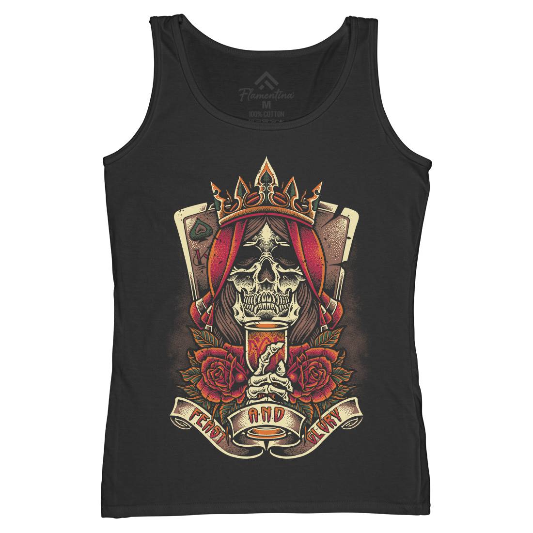 Skull King Womens Organic Tank Top Vest Horror D084