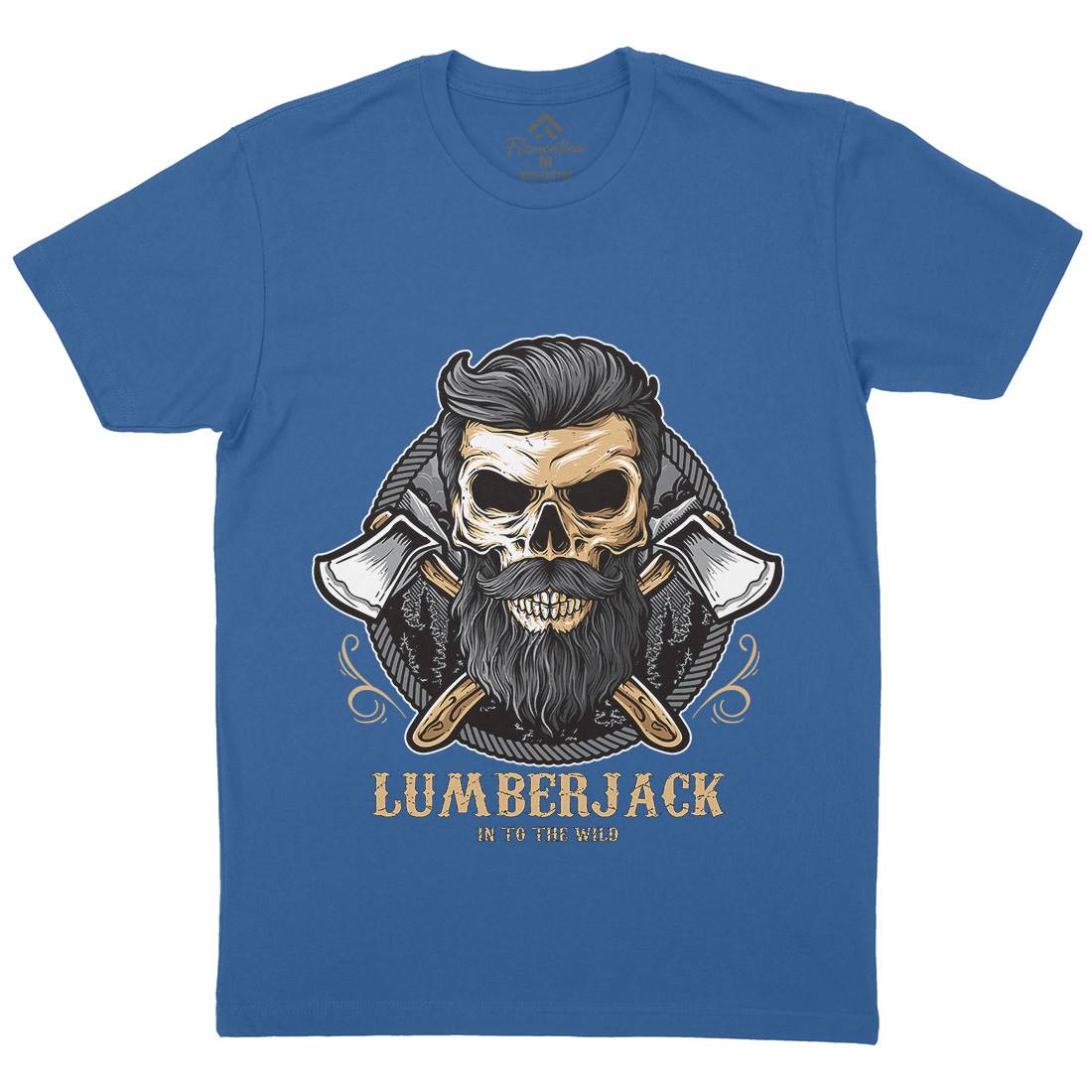 Skull Lumberjack Mens Organic Crew Neck T-Shirt Work D085