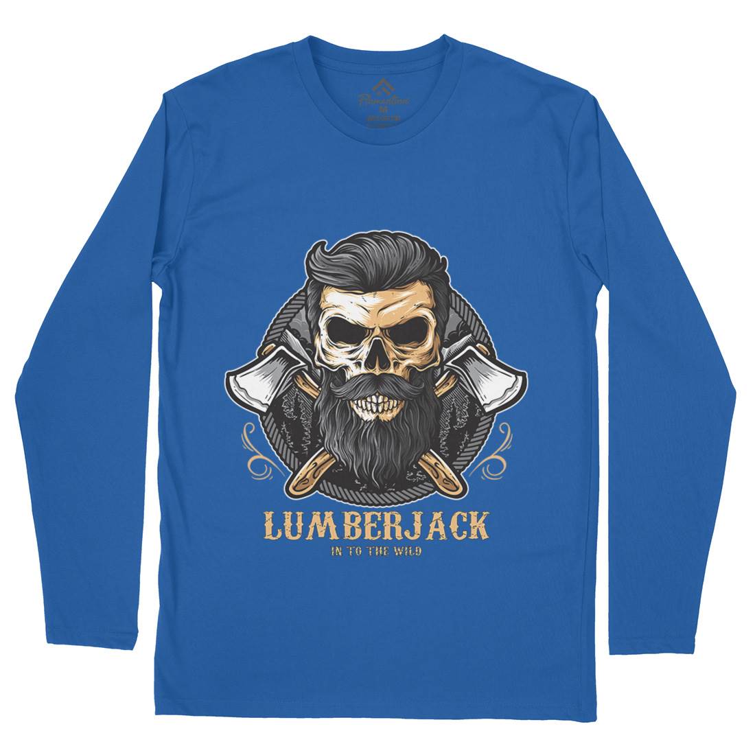 Skull Lumberjack Mens Long Sleeve T-Shirt Work D085