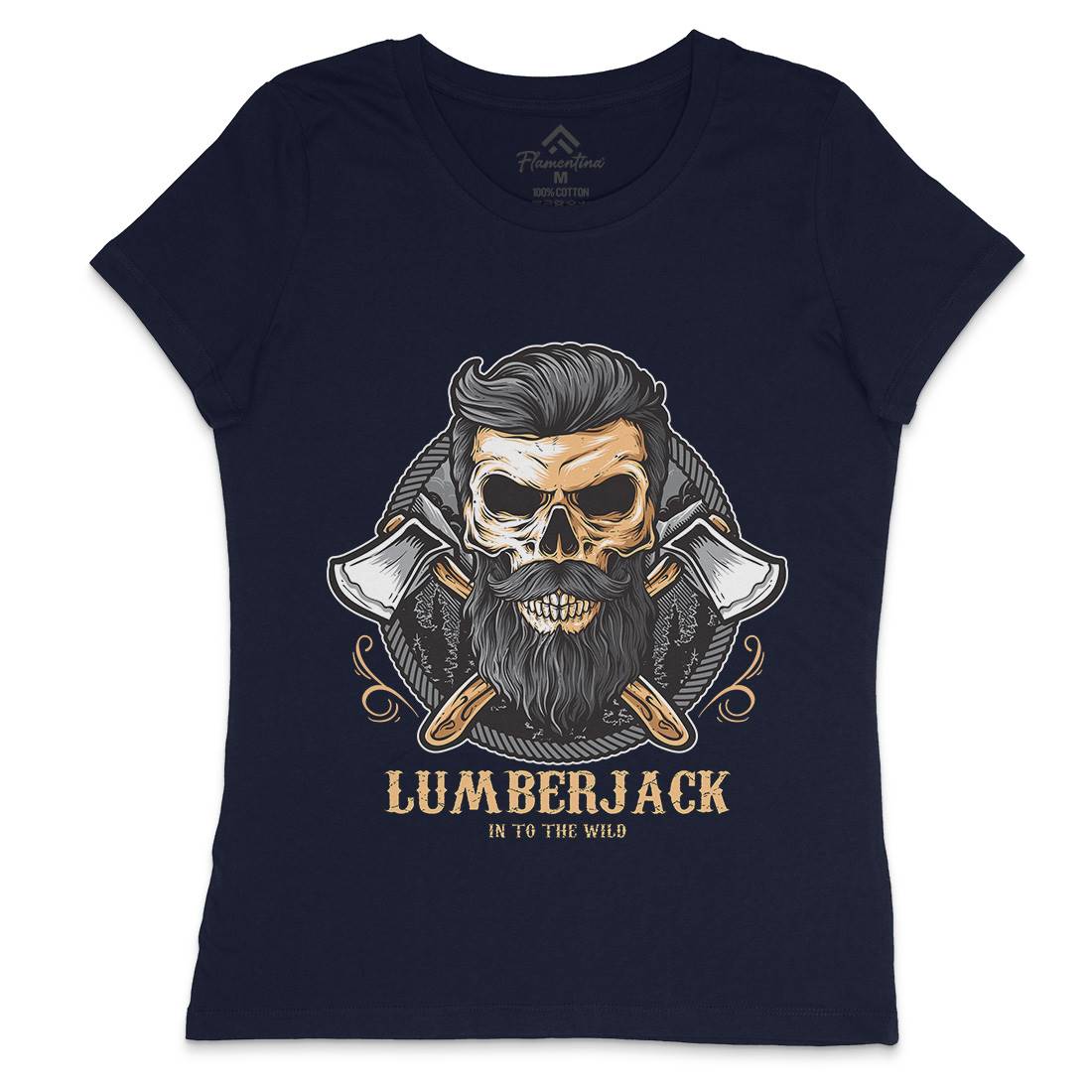 Skull Lumberjack Womens Crew Neck T-Shirt Work D085