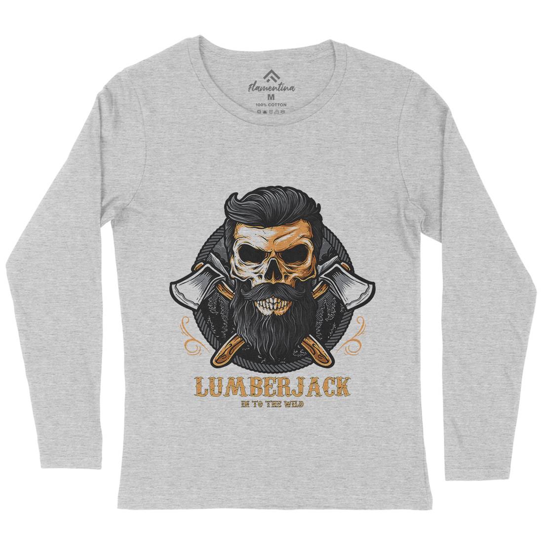 Skull Lumberjack Womens Long Sleeve T-Shirt Work D085