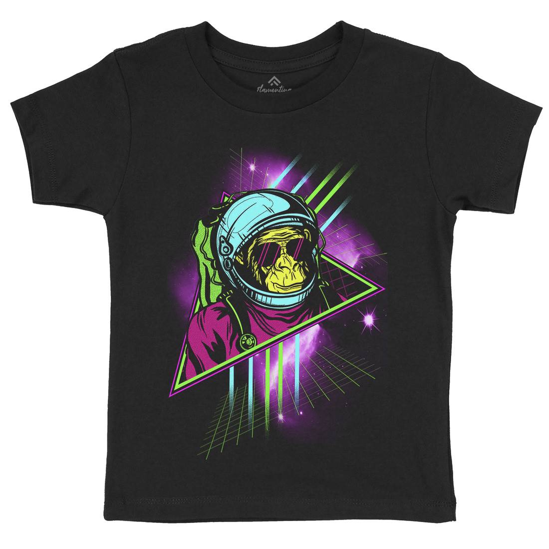Monkey Kids Crew Neck T-Shirt Space D086