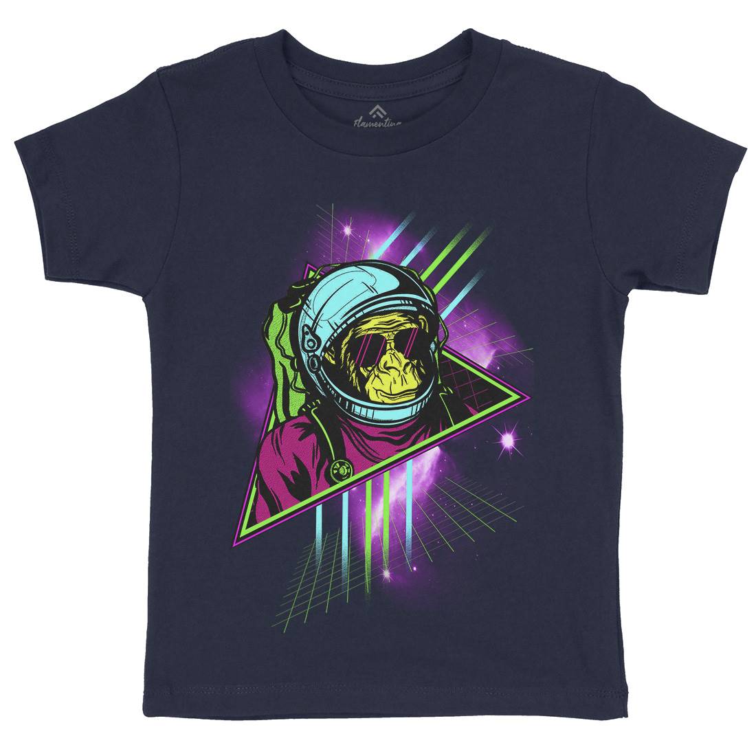 Monkey Kids Organic Crew Neck T-Shirt Space D086