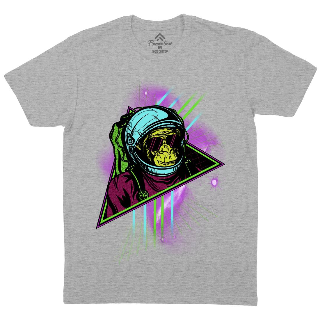 Monkey Mens Crew Neck T-Shirt Space D086