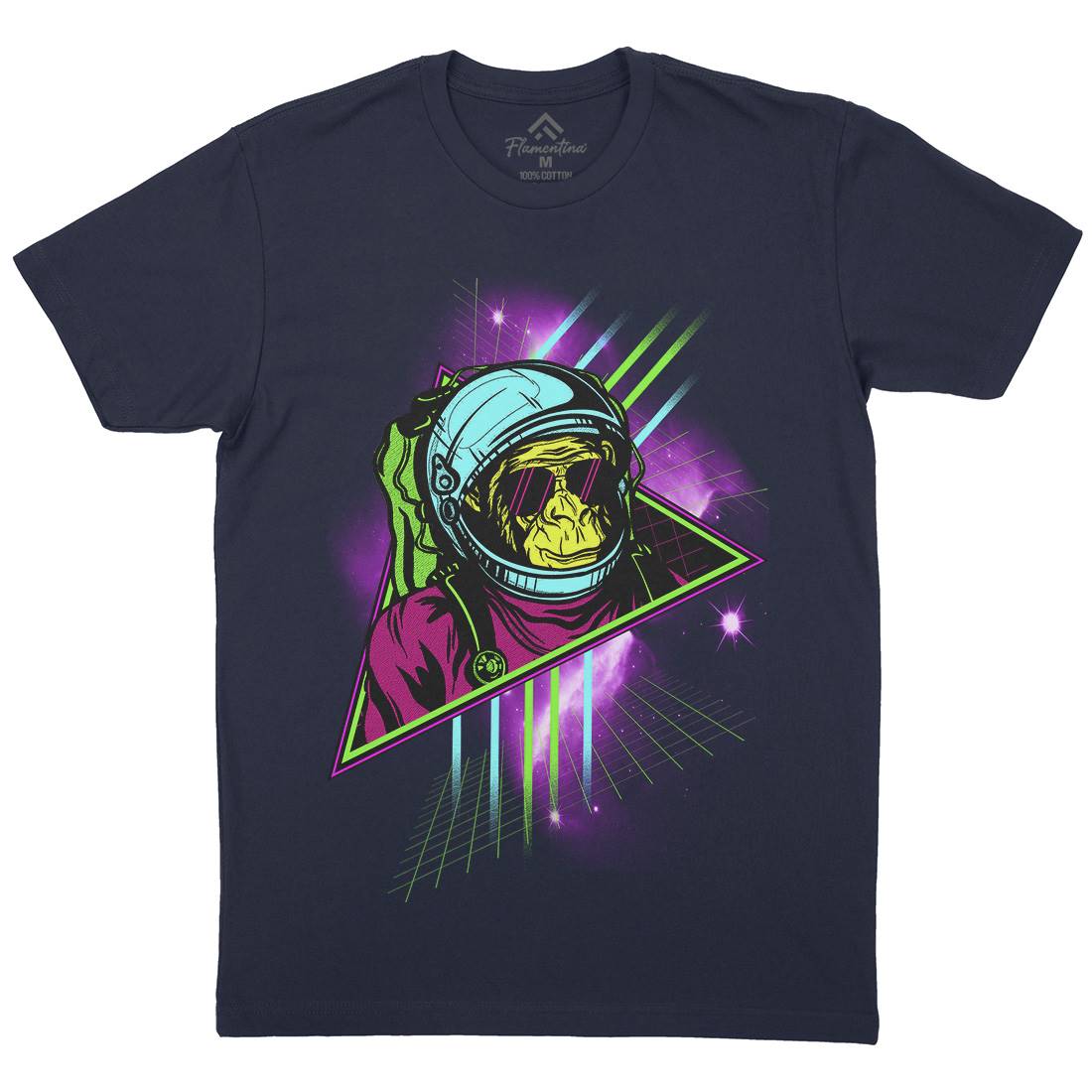 Monkey Mens Crew Neck T-Shirt Space D086