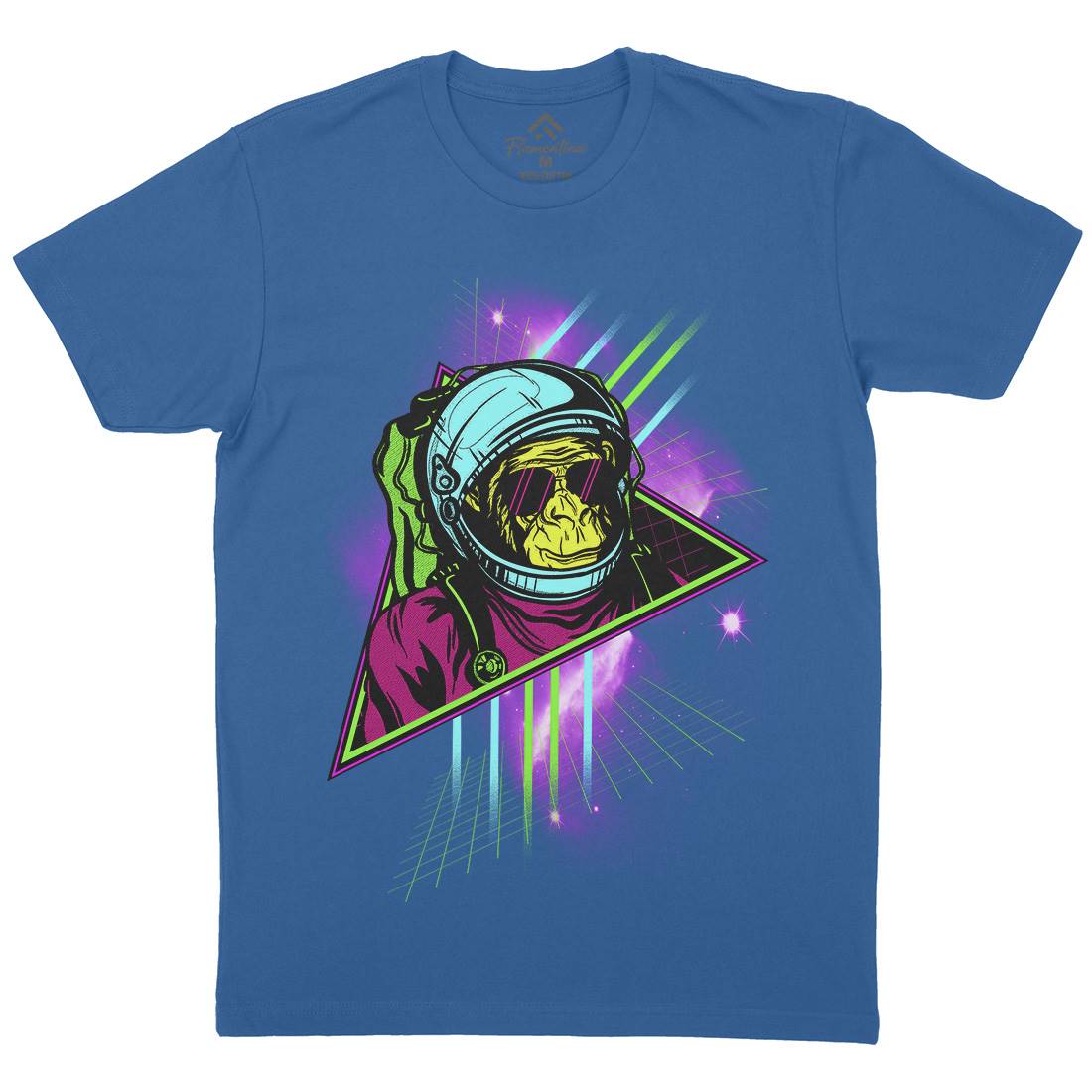 Monkey Mens Organic Crew Neck T-Shirt Space D086