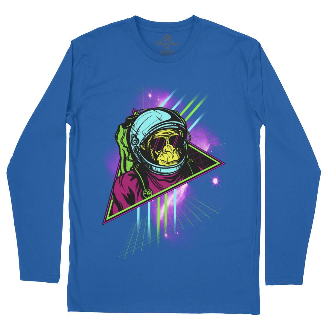 Monkey Mens Long Sleeve T-Shirt Space D086