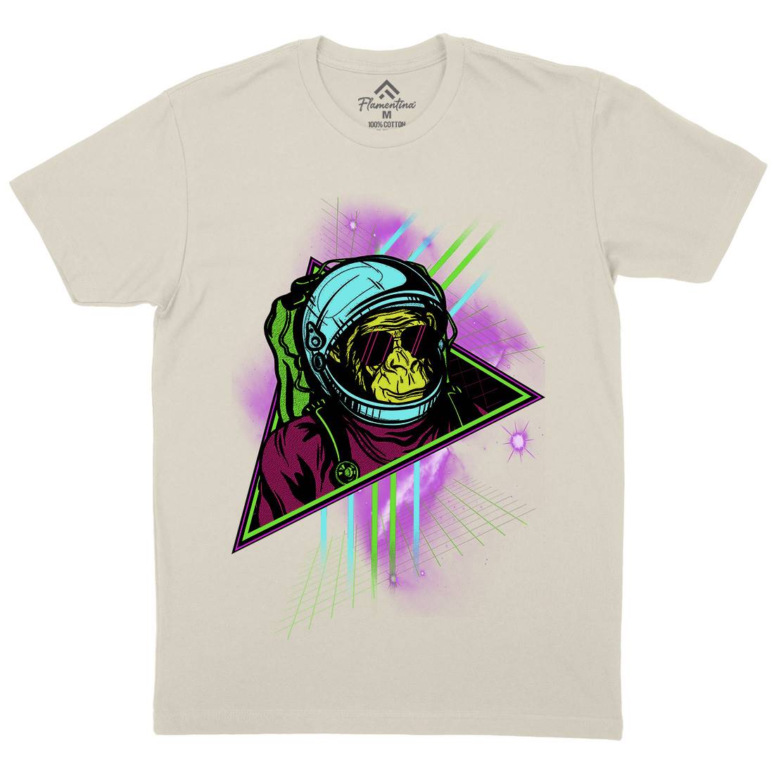 Monkey Mens Organic Crew Neck T-Shirt Space D086
