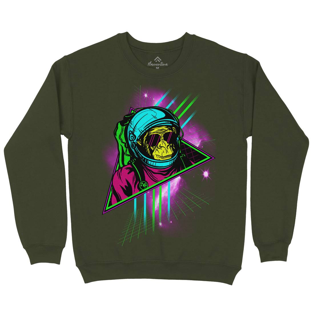 Monkey Mens Crew Neck Sweatshirt Space D086
