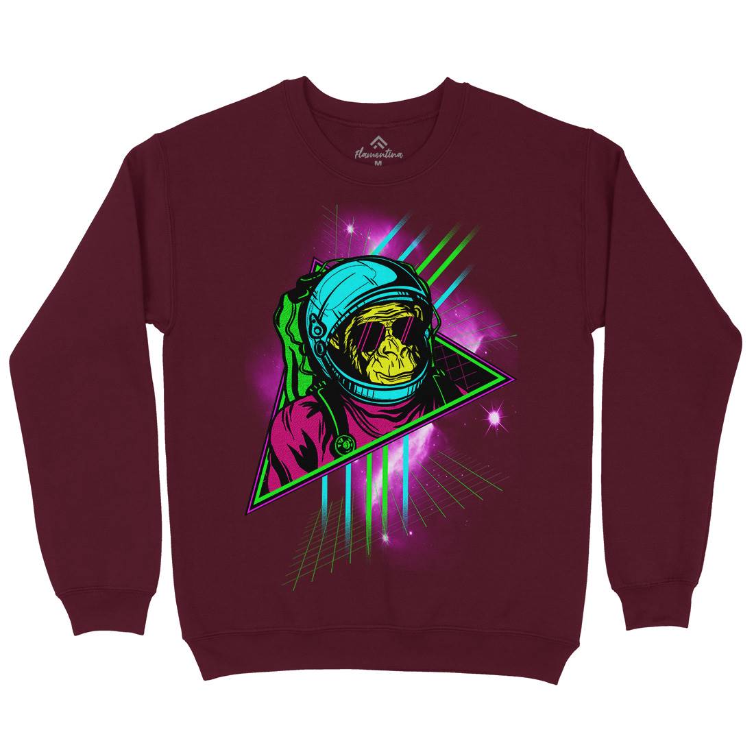 Monkey Mens Crew Neck Sweatshirt Space D086
