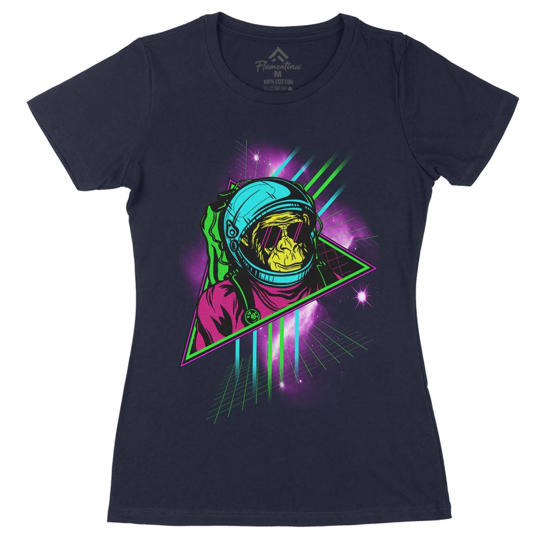 Monkey Womens Organic Crew Neck T-Shirt Space D086