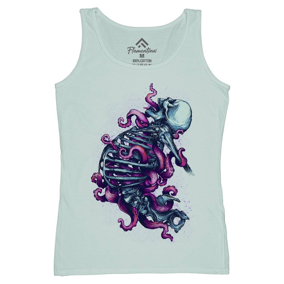 Skeleton Octopus Womens Organic Tank Top Vest Horror D090