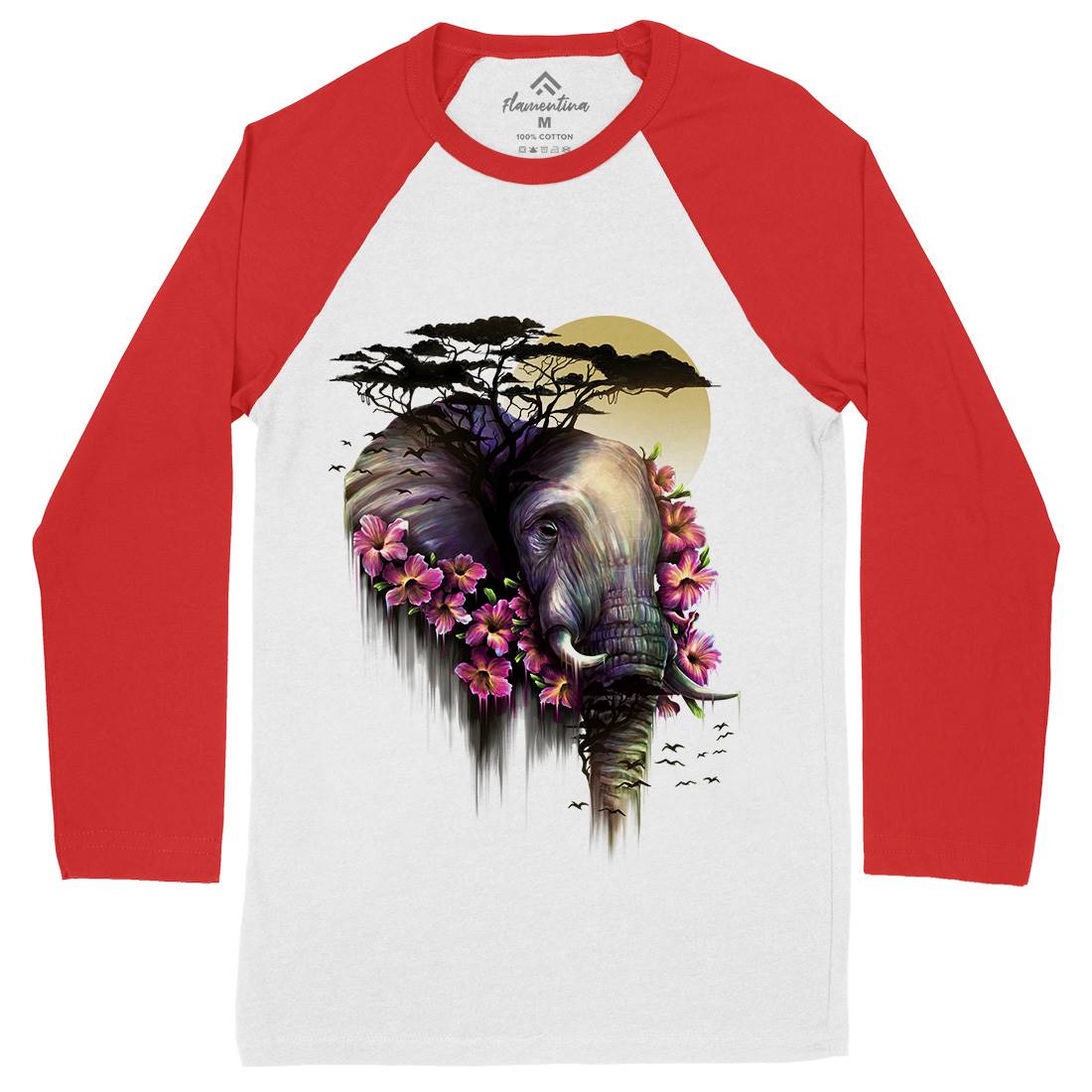 Wild Bloom Mens Long Sleeve Baseball T-Shirt Nature D091