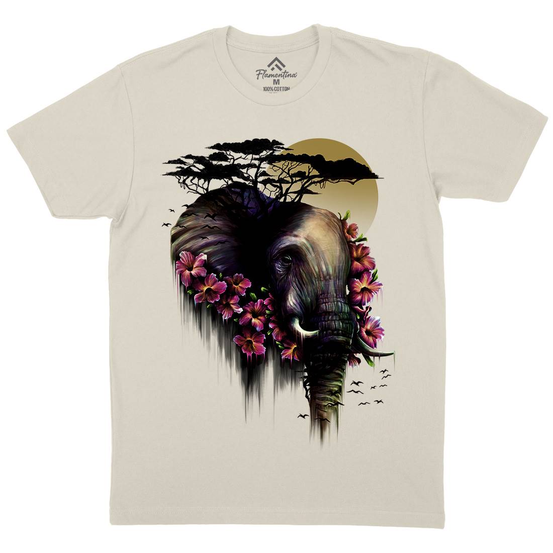 Wild Bloom Mens Organic Crew Neck T-Shirt Nature D091