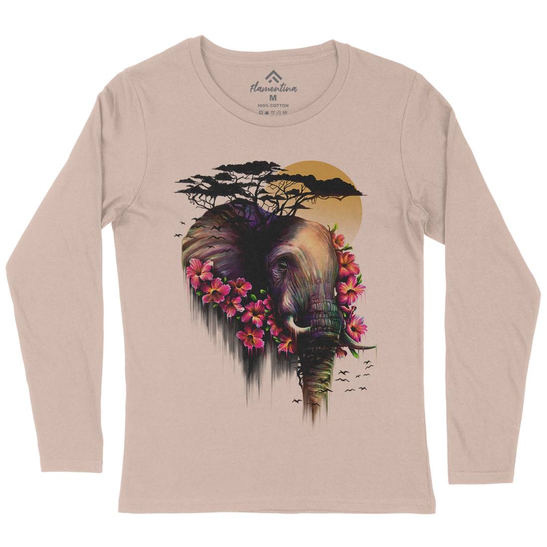 Wild Bloom Womens Long Sleeve T-Shirt Nature D091