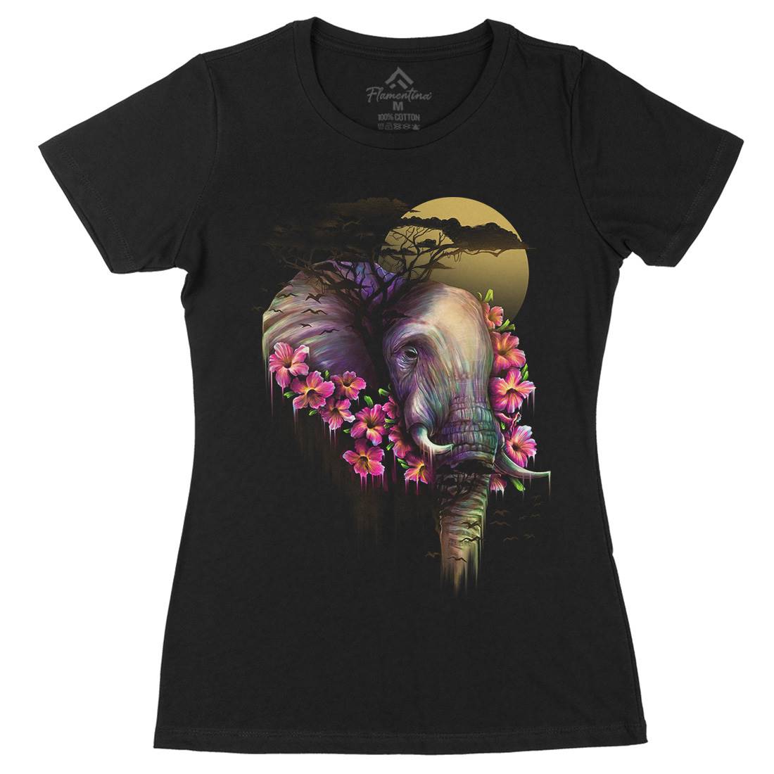 Wild Bloom Womens Organic Crew Neck T-Shirt Nature D091
