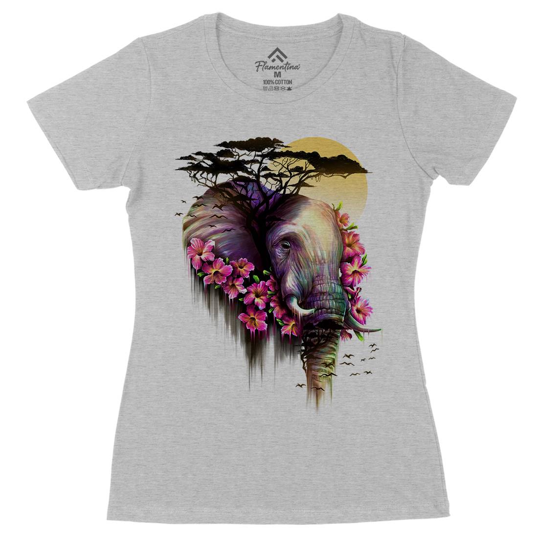 Wild Bloom Womens Organic Crew Neck T-Shirt Nature D091