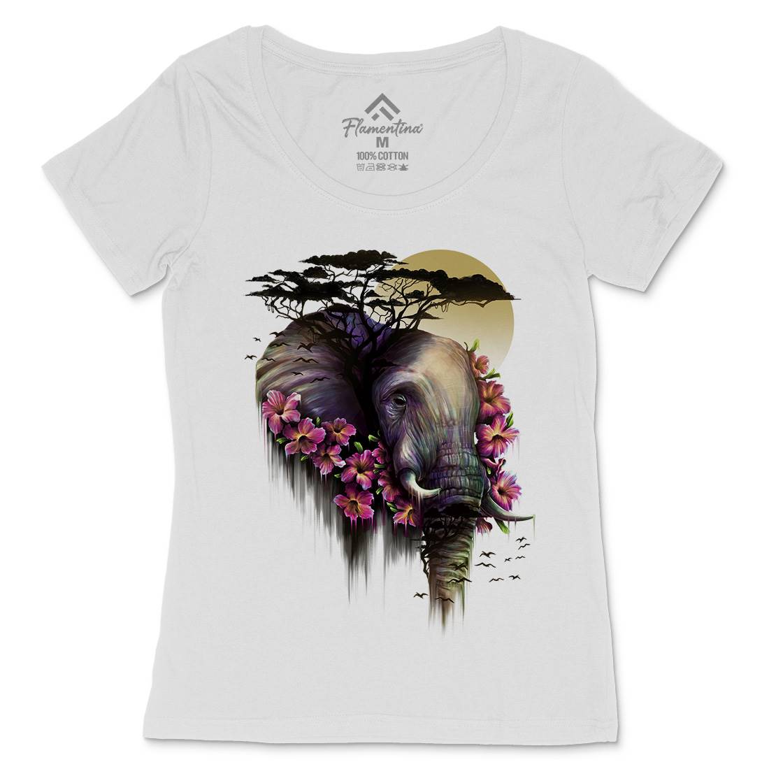 Wild Bloom Womens Scoop Neck T-Shirt Nature D091