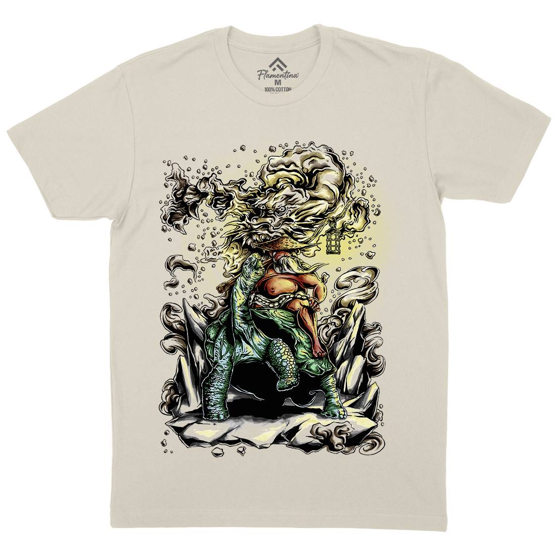 Wise Oldman Mens Organic Crew Neck T-Shirt Asian D092