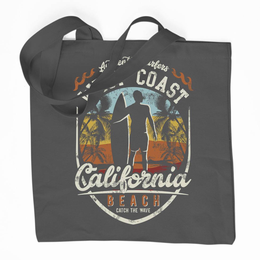 West Coast California Beach Organic Premium Cotton Tote Bag Holiday D095