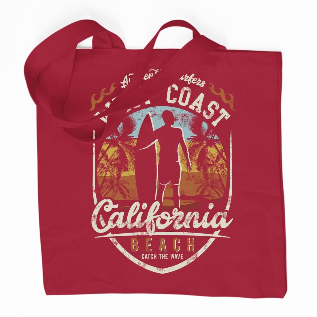 West Coast California Beach Organic Premium Cotton Tote Bag Holiday D095