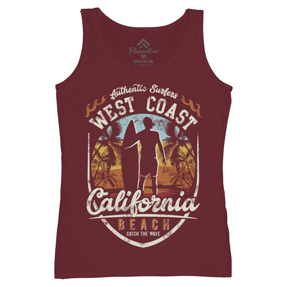 West Coast California Beach Womens Organic Tank Top Vest Holiday D095