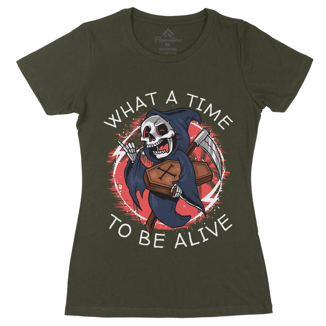 What A Time To Be Alive Womens Organic Crew Neck T-Shirt Funny D096