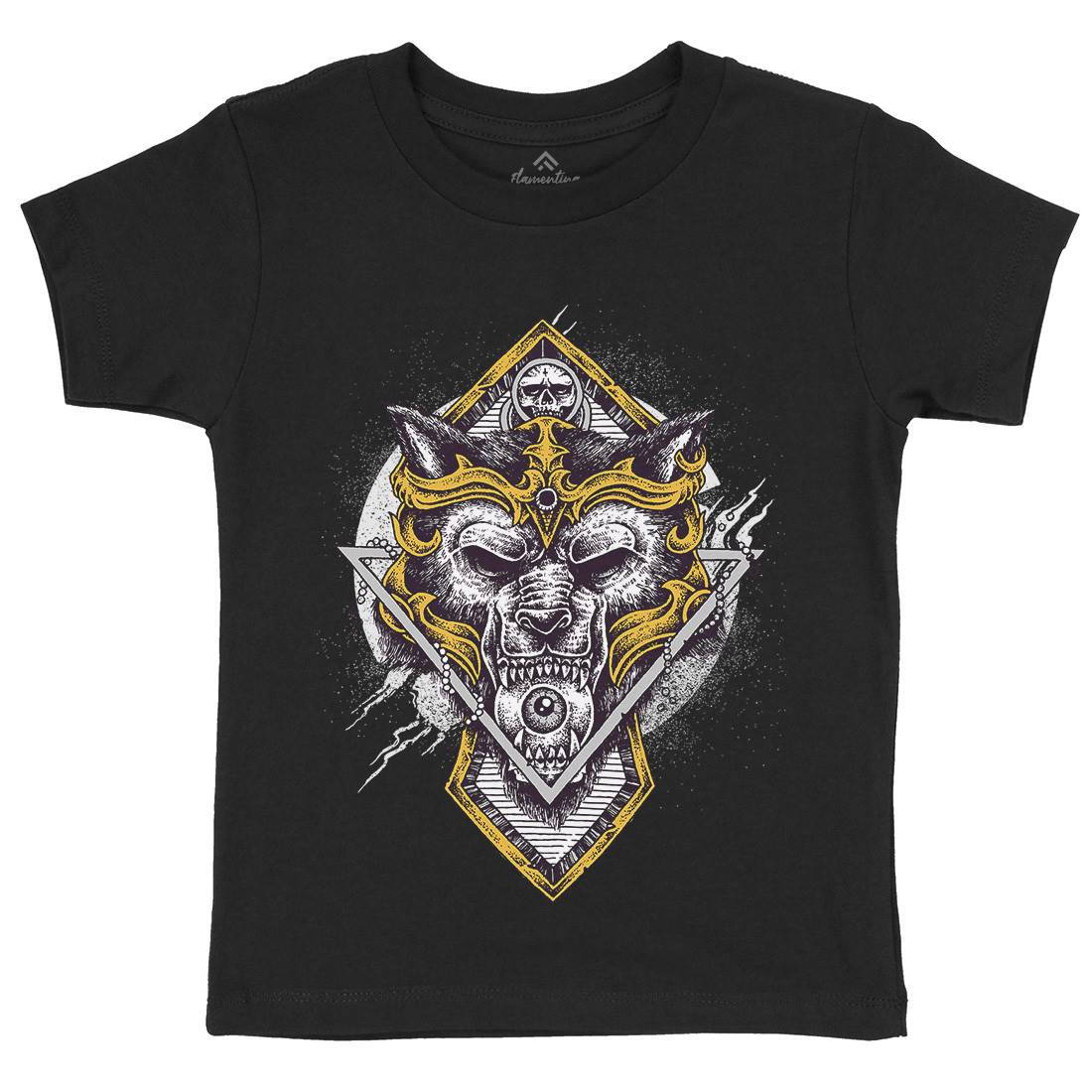 Wolf Warrior Kids Organic Crew Neck T-Shirt Animals D098