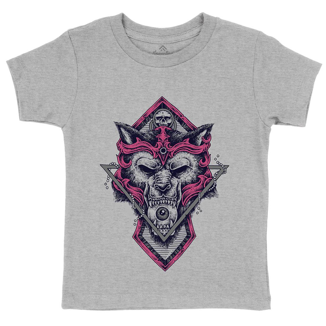 Wolf Warrior Kids Crew Neck T-Shirt Animals D098