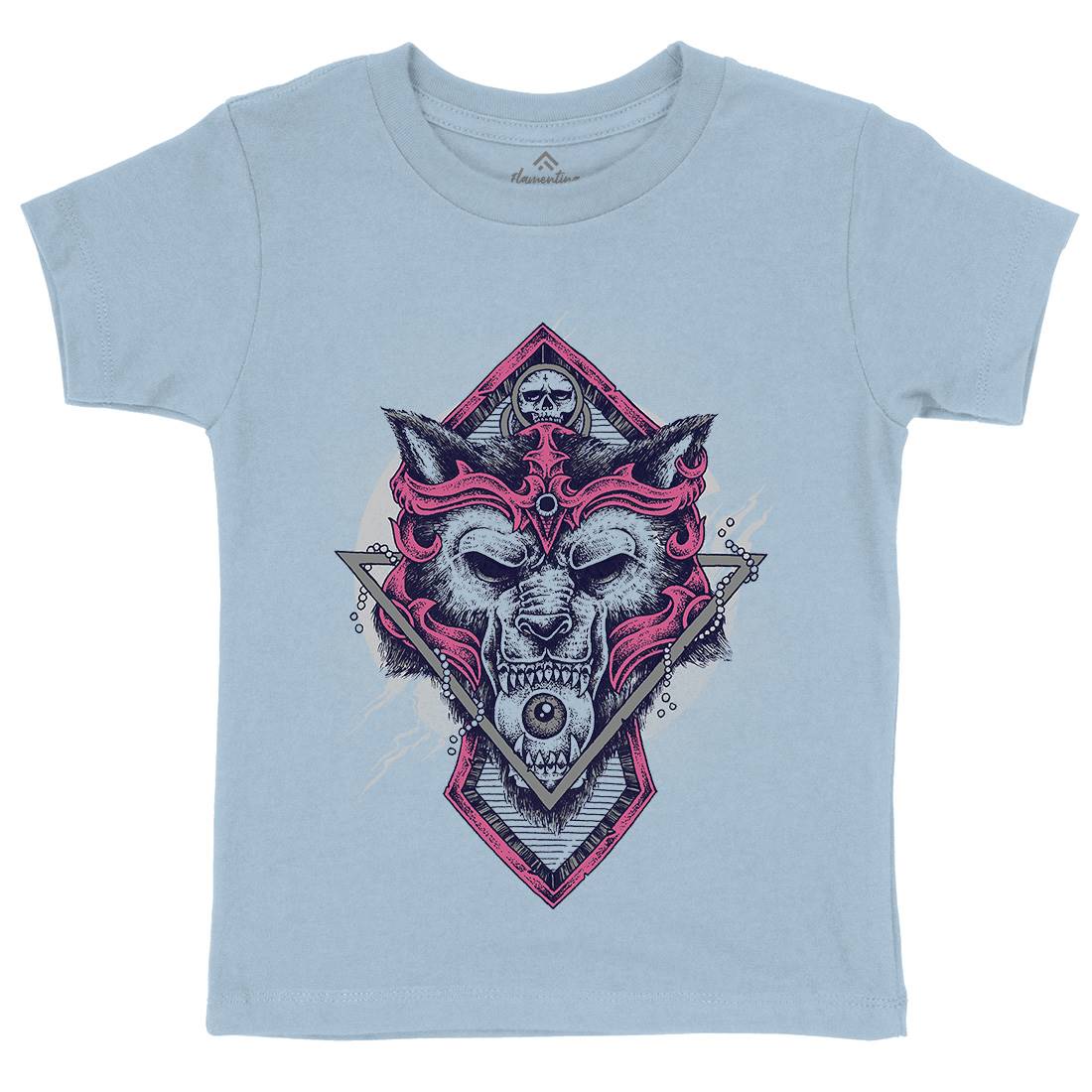 Wolf Warrior Kids Organic Crew Neck T-Shirt Animals D098