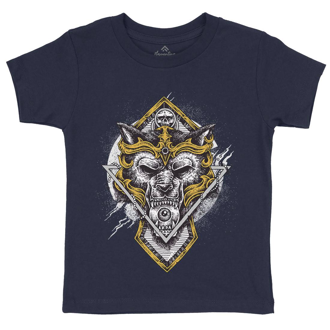 Wolf Warrior Kids Crew Neck T-Shirt Animals D098