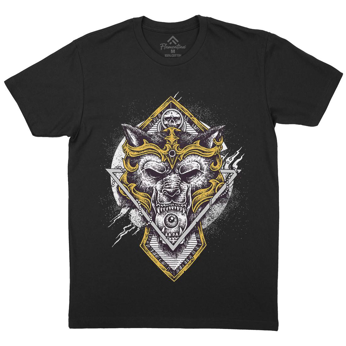 Wolf Warrior Mens Organic Crew Neck T-Shirt Animals D098