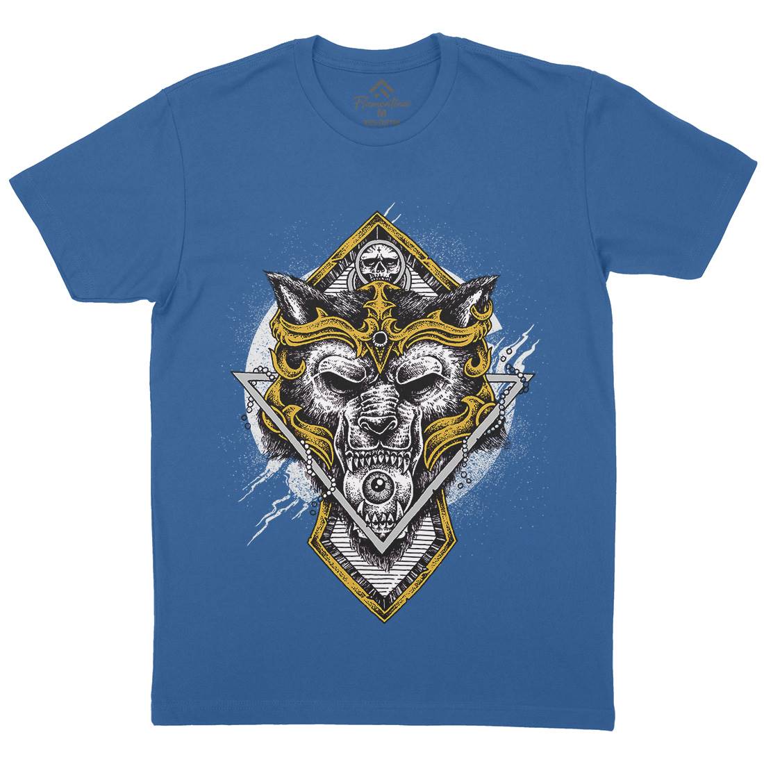 Wolf Warrior Mens Organic Crew Neck T-Shirt Animals D098