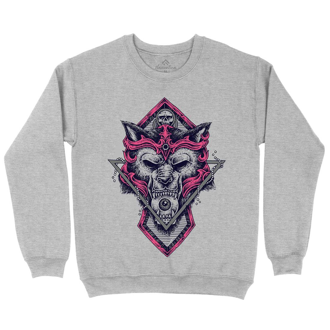 Wolf Warrior Mens Crew Neck Sweatshirt Animals D098