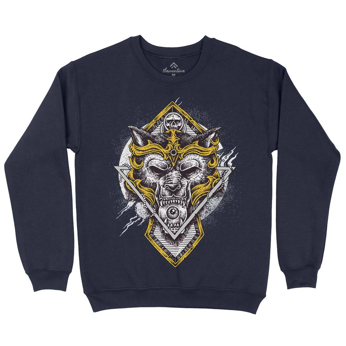 Wolf Warrior Mens Crew Neck Sweatshirt Animals D098