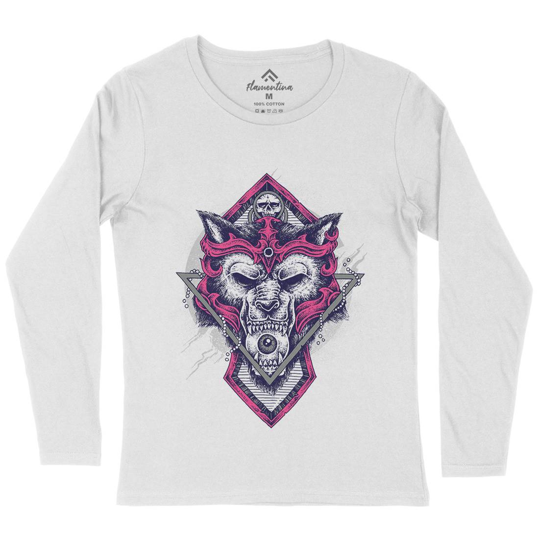 Wolf Warrior Womens Long Sleeve T-Shirt Animals D098
