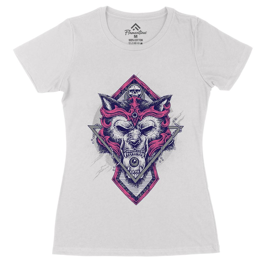 Wolf Warrior Womens Organic Crew Neck T-Shirt Animals D098