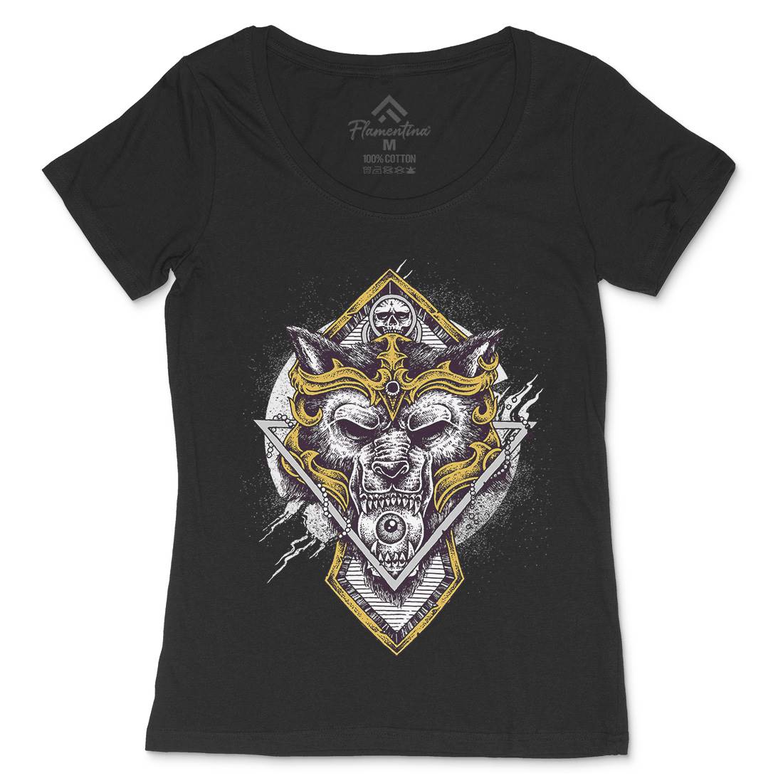 Wolf Warrior Womens Scoop Neck T-Shirt Animals D098