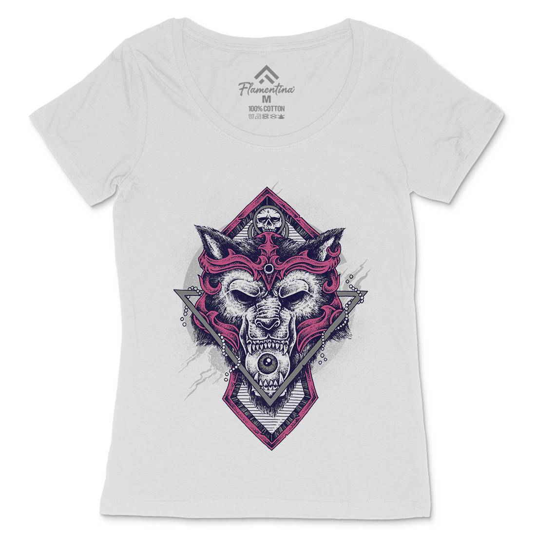 Wolf Warrior Womens Scoop Neck T-Shirt Animals D098