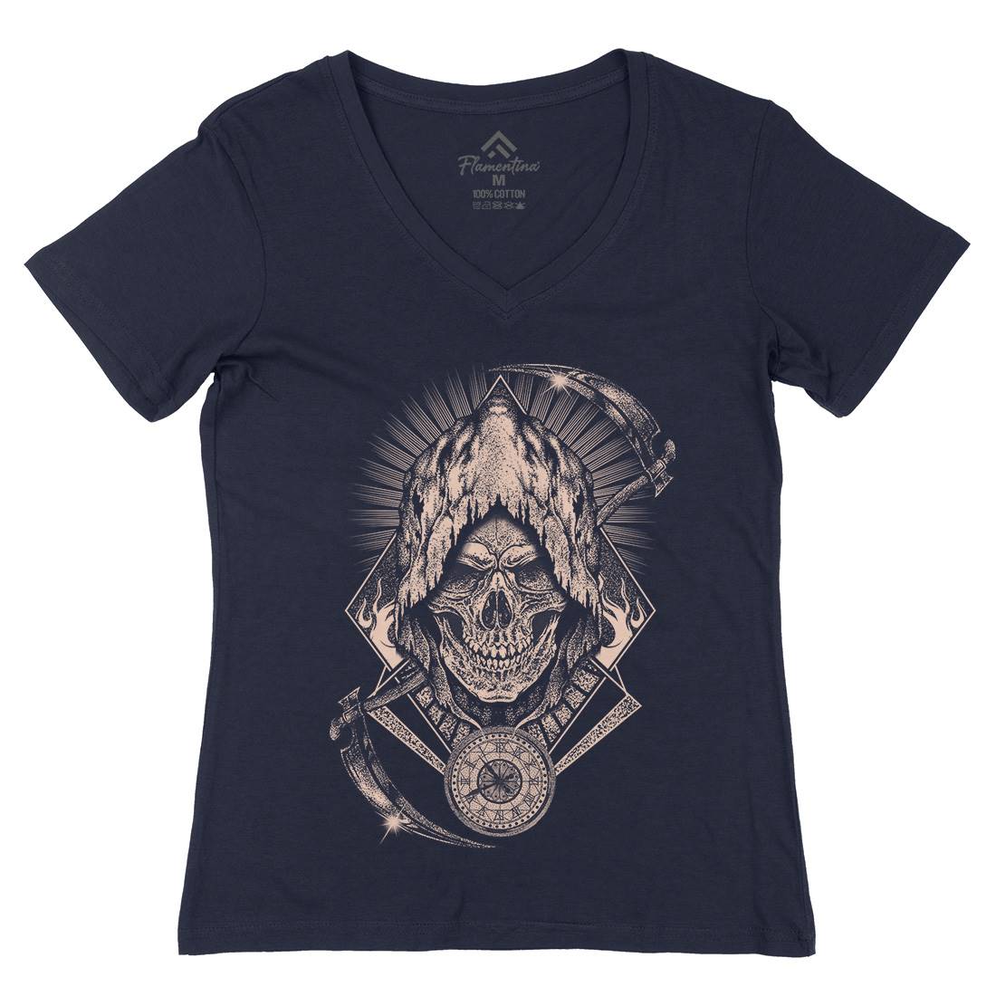 Your Time Has Arrived Womens Organic V-Neck T-Shirt Horror D099