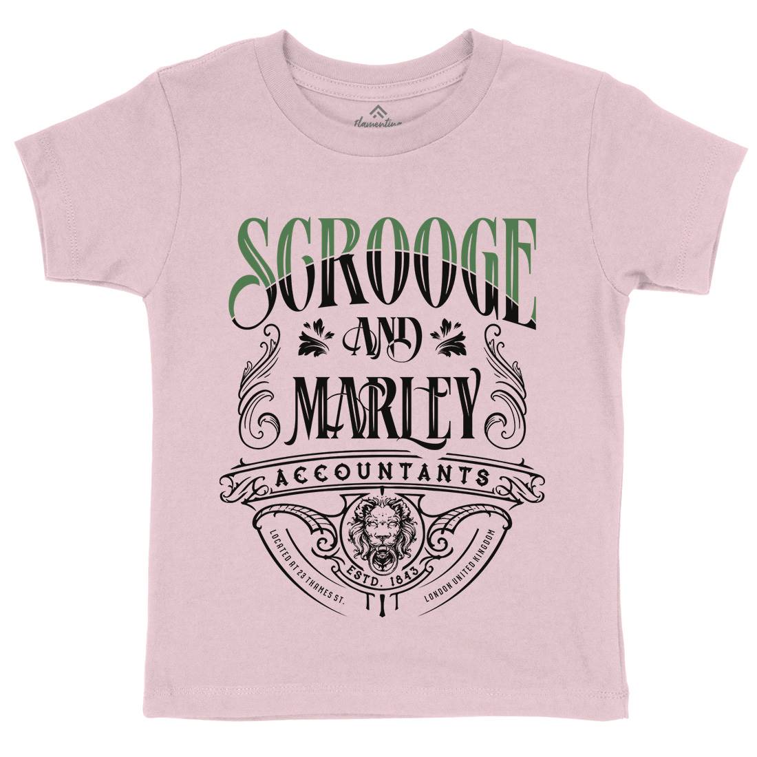 Scrooge And Marley Kids Crew Neck T-Shirt Christmas D100